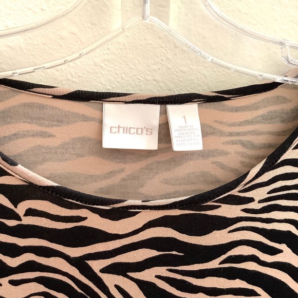 Chicos animal print long sleeve top size 1 - Picture 2 of 3